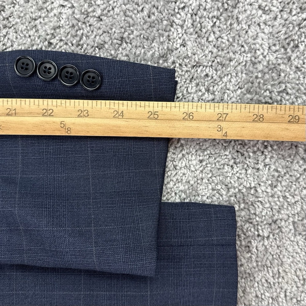 Brooks Brothers Explorer Regent Fit Blazer Men's 42R Blue Windowpane Plaid Wool - Picture 6 of 10